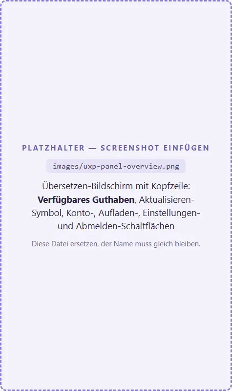 The translate screen