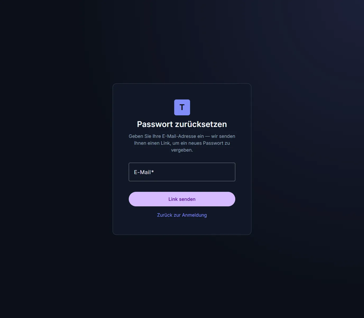 Resetting the password