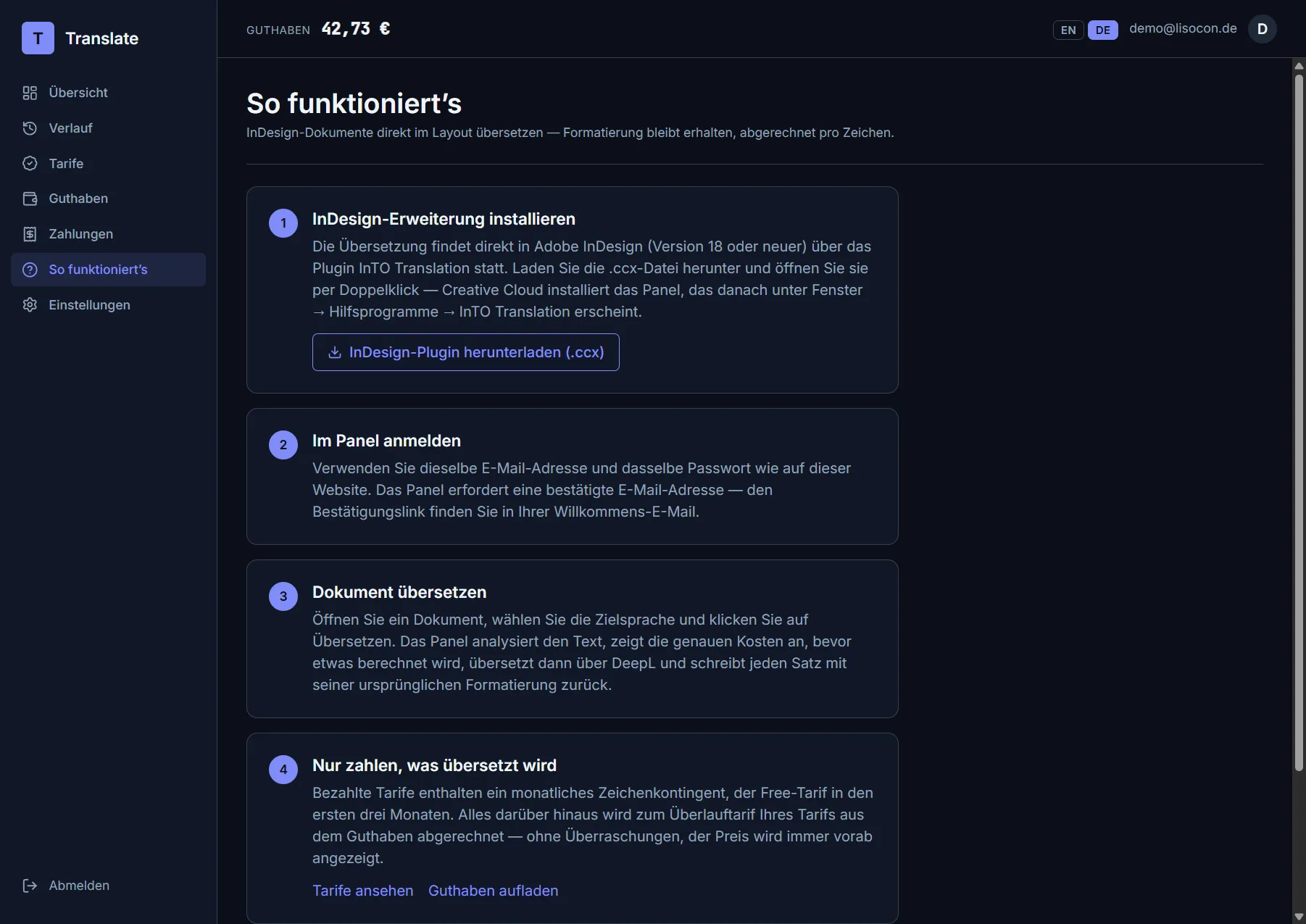 The “How it works” page